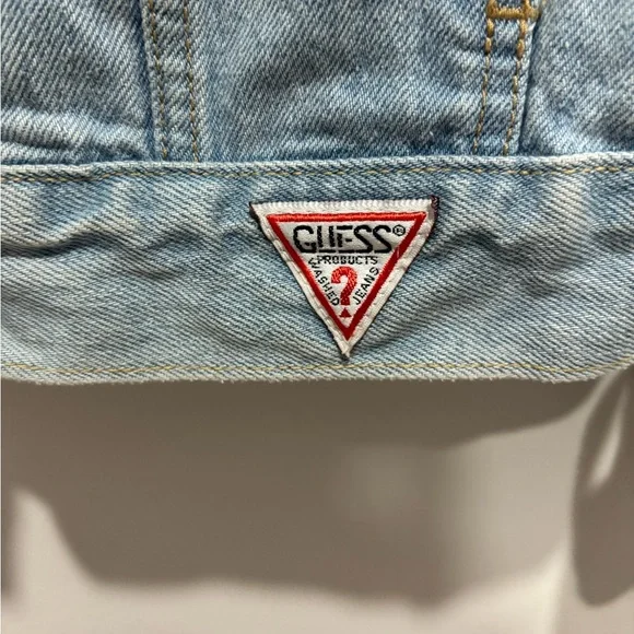 Guess George’s Marciano Denim Jacket with Red Logo Patch with art work on back - Picture 4 of 6